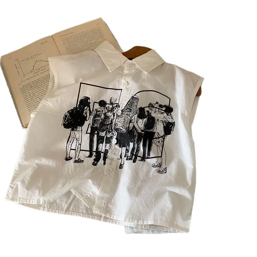 Children's Sleeveless T-Shirt with Retro Print - Image 6