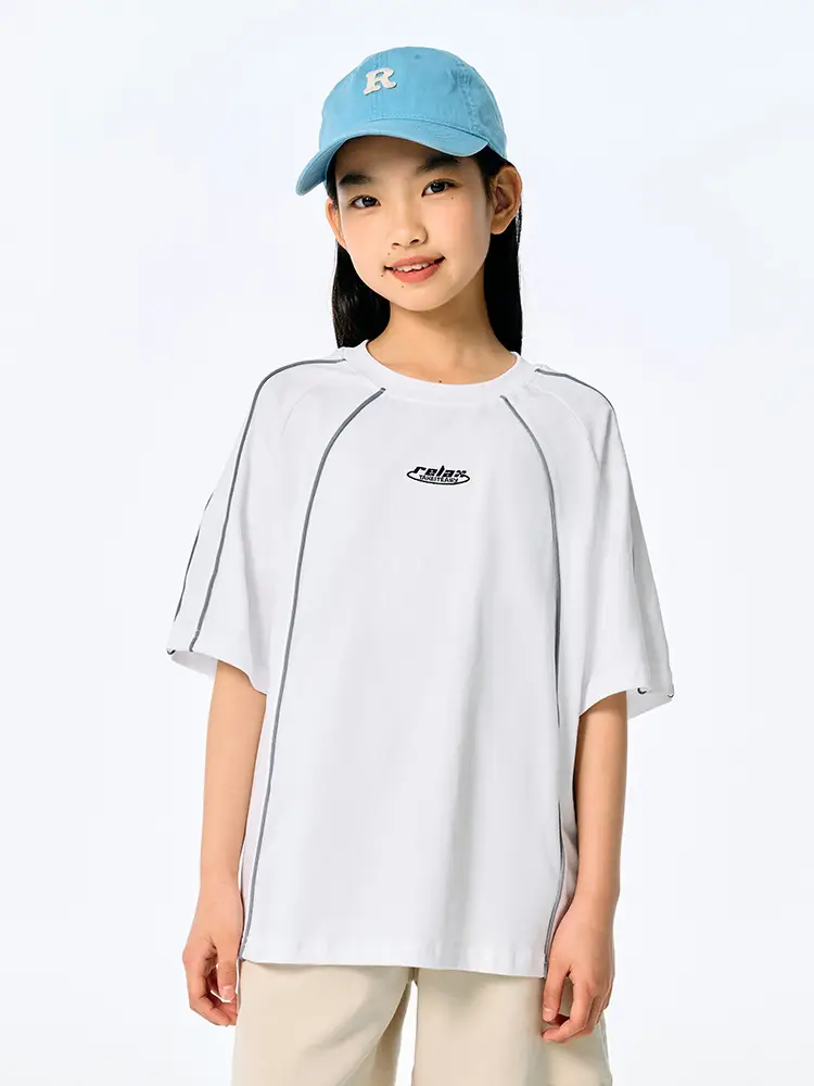 Kids Black Retro Sports T-Shirt for Girls Boys - Image 8