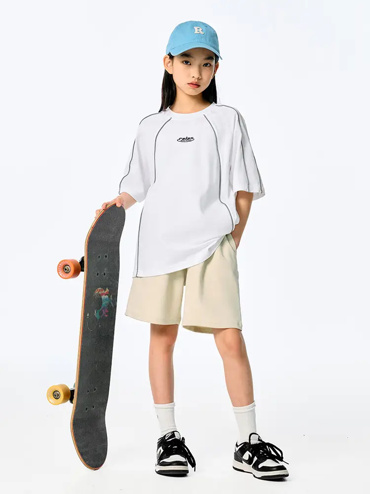 Kids Black Retro Sports T-Shirt for Girls Boys - Image 10