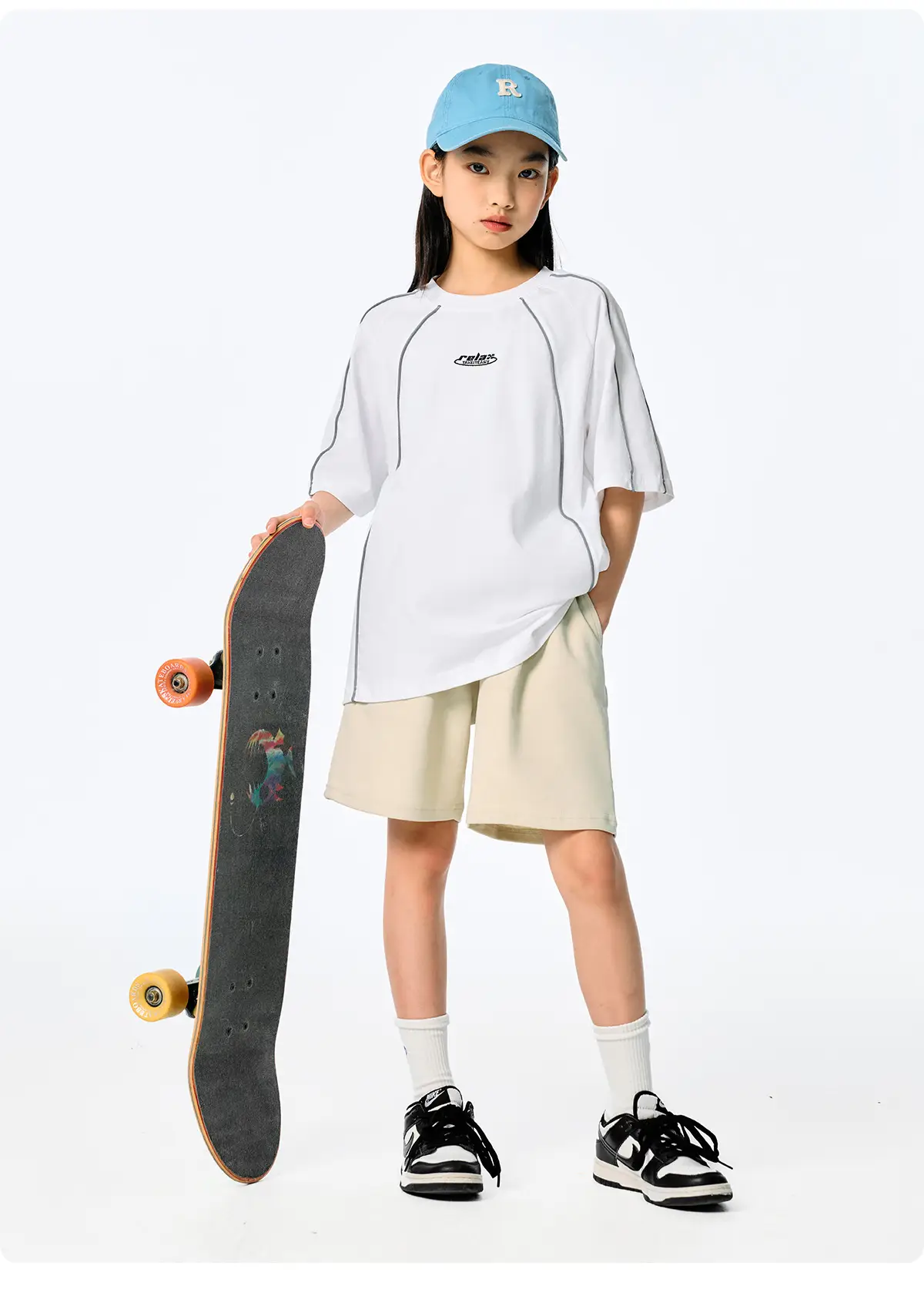 Kids Black Retro Sports T-Shirt for Girls Boys — feature 20