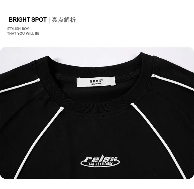 Kids Black Retro Sports T-Shirt for Girls Boys — feature 6