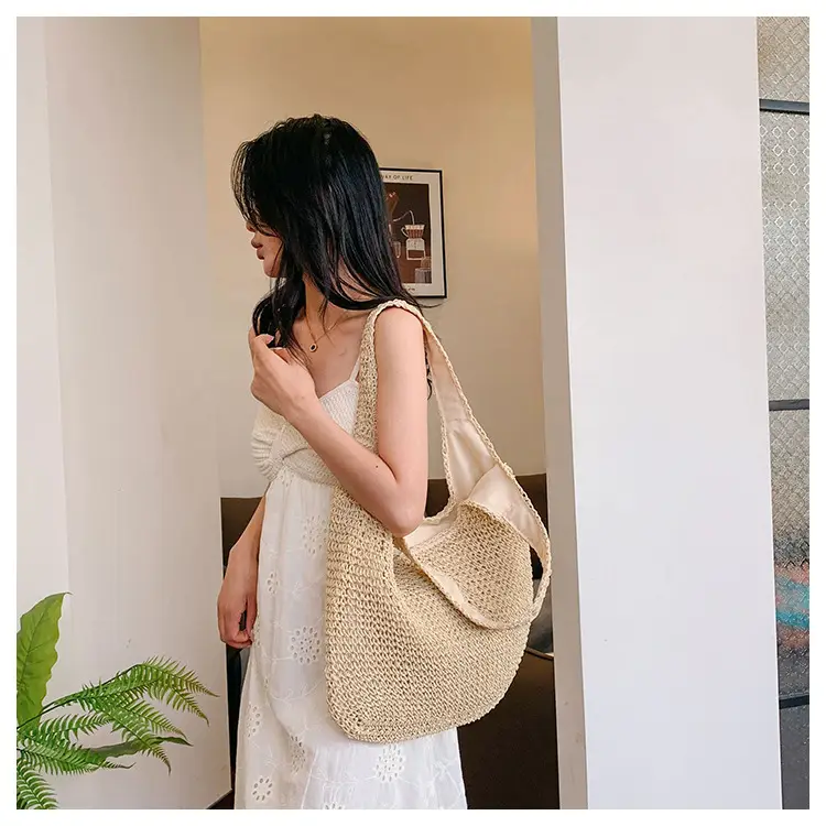 Women Casual Straw Woven Shoulder Bag Large Capacity — feature 14