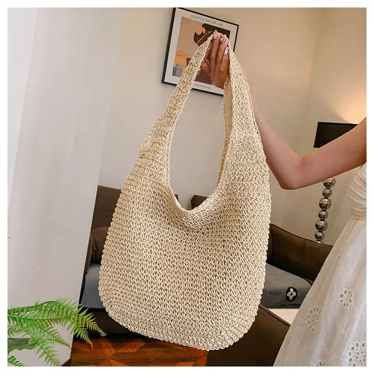 Women Casual Straw Woven Shoulder Bag Large Capacity — feature 16