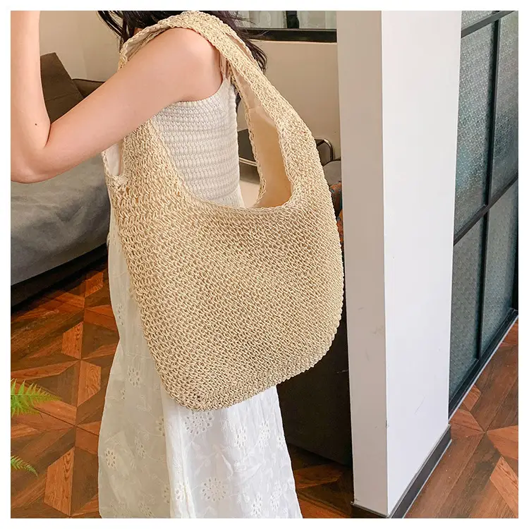 Women Casual Straw Woven Shoulder Bag Large Capacity — feature 17