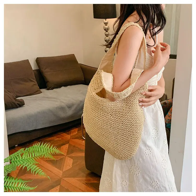 Women Casual Straw Woven Shoulder Bag Large Capacity — feature 18