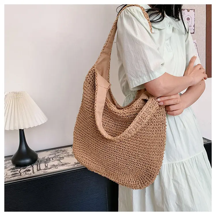 Women Casual Straw Woven Shoulder Bag Large Capacity — feature 20