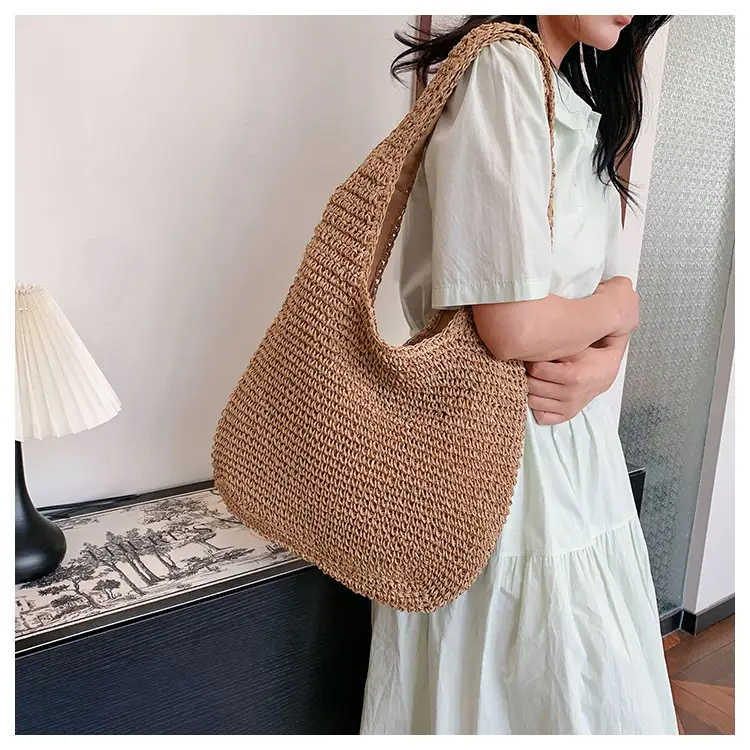 Women Casual Straw Woven Shoulder Bag Large Capacity — feature 21