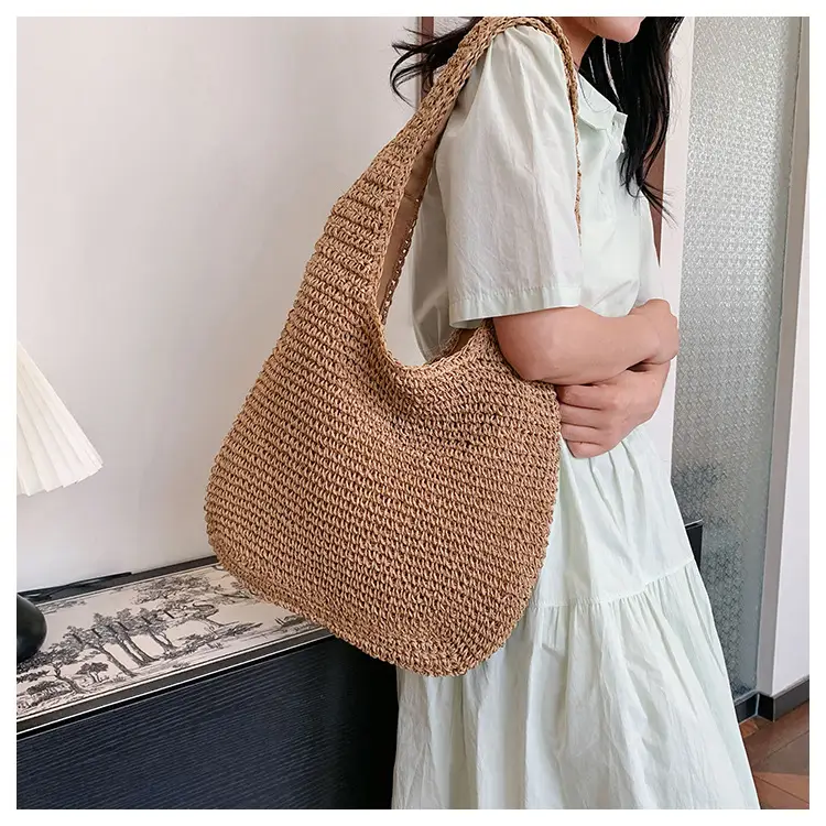 Women Casual Straw Woven Shoulder Bag Large Capacity — feature 22