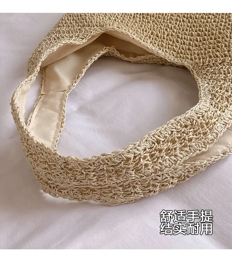 Women Casual Straw Woven Shoulder Bag Large Capacity — feature 6