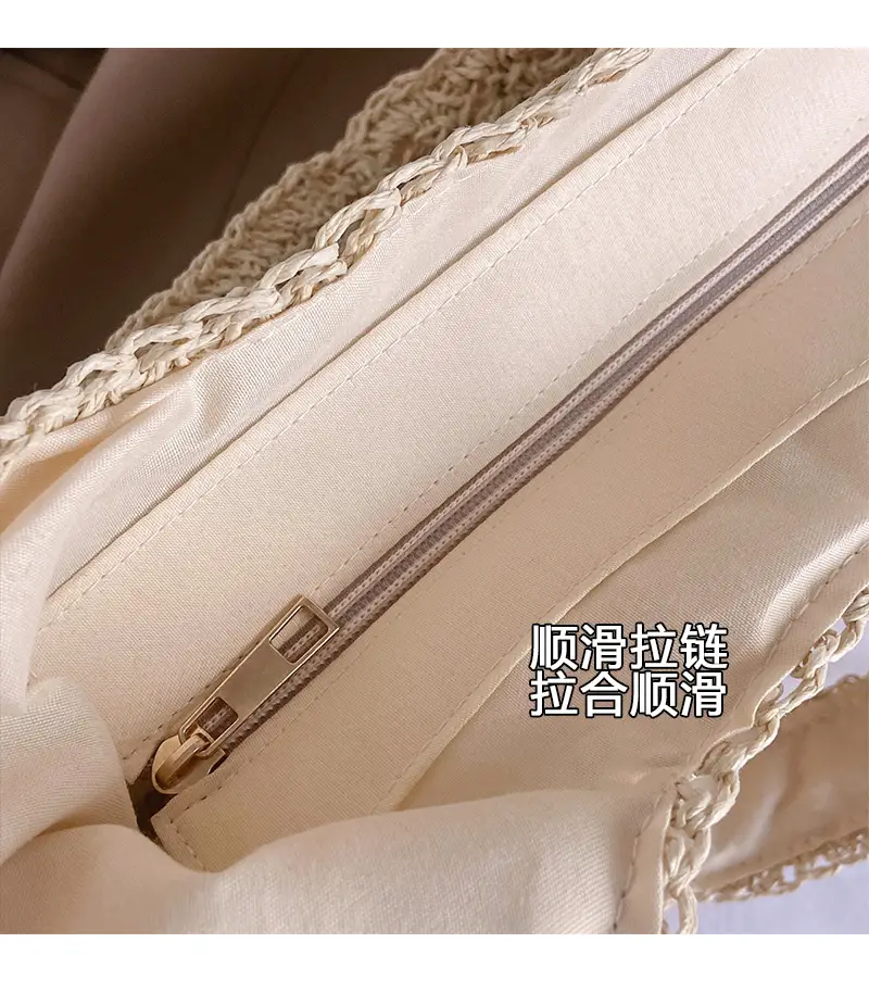 Women Casual Straw Woven Shoulder Bag Large Capacity — feature 7