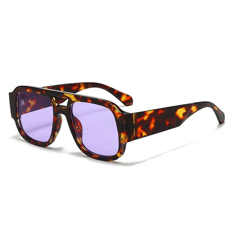 2025 Unisex Double Bridge Sunglasses with Pink Lens - Image 13