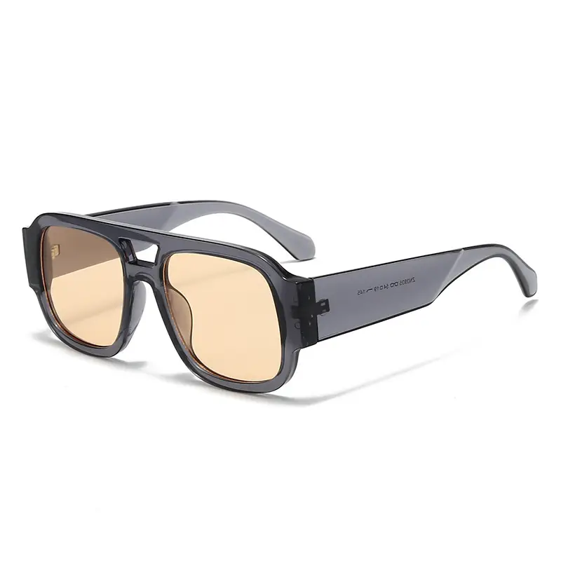 2025 Unisex Double Bridge Sunglasses with Pink Lens - Image 14