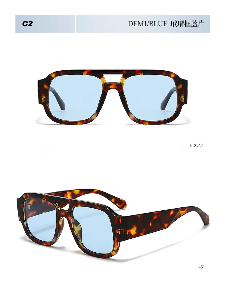 2025 Unisex Double Bridge Sunglasses with Pink Lens β feature 12
