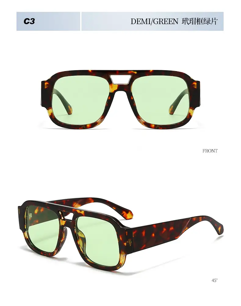 2025 Unisex Double Bridge Sunglasses with Pink Lens β feature 13