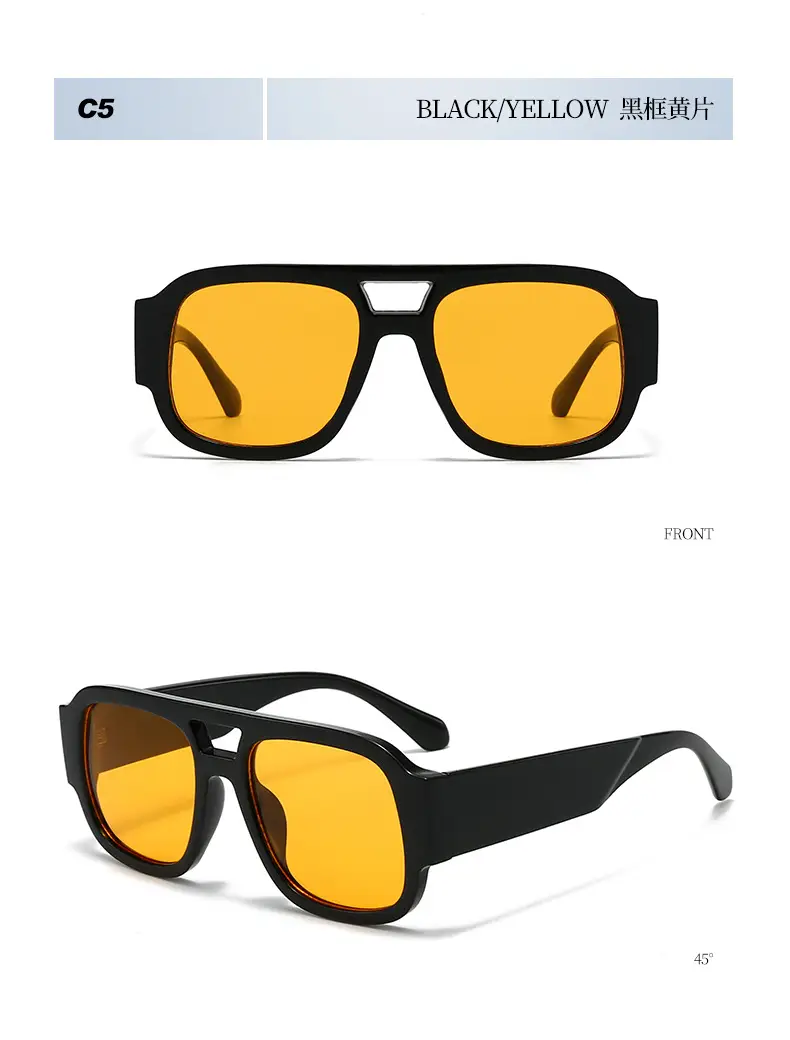 2025 Unisex Double Bridge Sunglasses with Pink Lens β feature 15