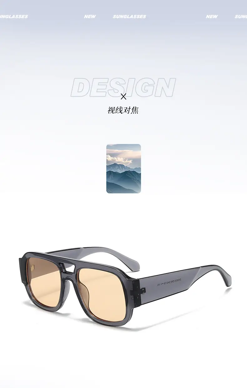 2025 Unisex Double Bridge Sunglasses with Pink Lens β feature 2