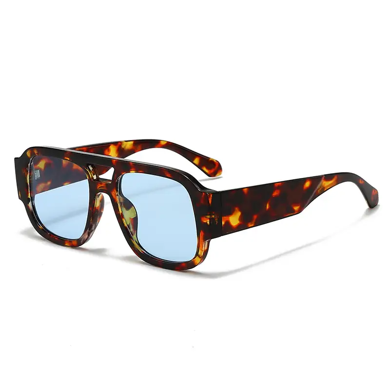 2025 Unisex Double Bridge Sunglasses with Pink Lens - Image 2