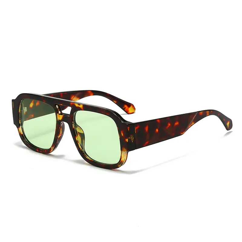 2025 Unisex Double Bridge Sunglasses with Pink Lens - Image 3