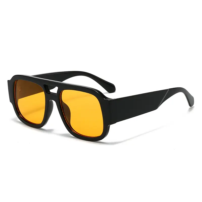 2025 Unisex Double Bridge Sunglasses with Pink Lens - Image 5