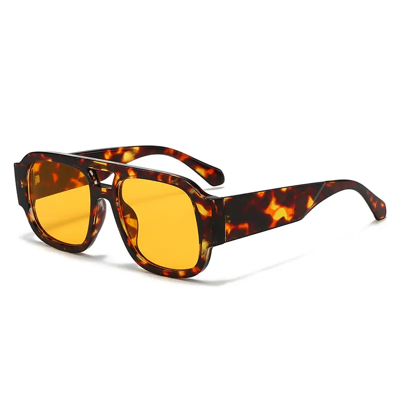 2025 Unisex Double Bridge Sunglasses with Pink Lens - Image 8
