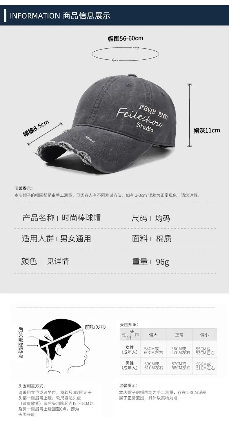 New Side Letter Embroidered Rhole Baseball Cap for Men Women — feature 6