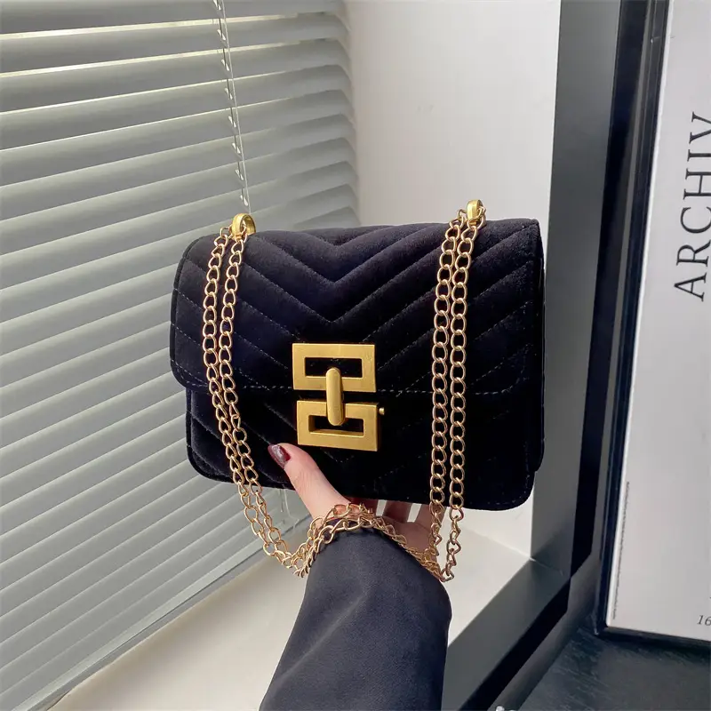 2025 Spring Small Square Bag Women Plaid Embroidery Chain - Image 7