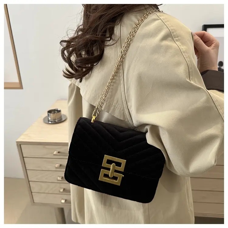 2025 Spring Small Square Bag Women Plaid Embroidery Chain — feature 15