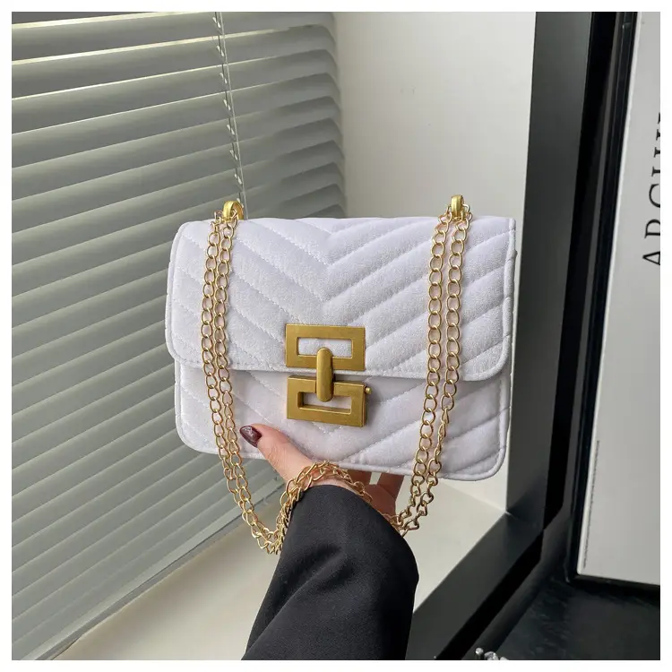 2025 Spring Small Square Bag Women Plaid Embroidery Chain — feature 17
