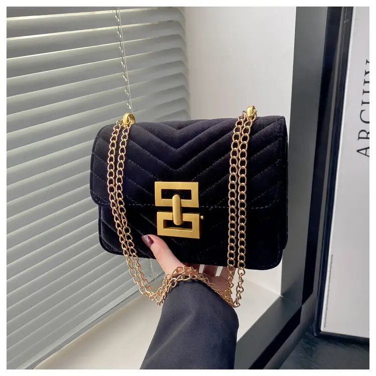 2025 Spring Small Square Bag Women Plaid Embroidery Chain — feature 18
