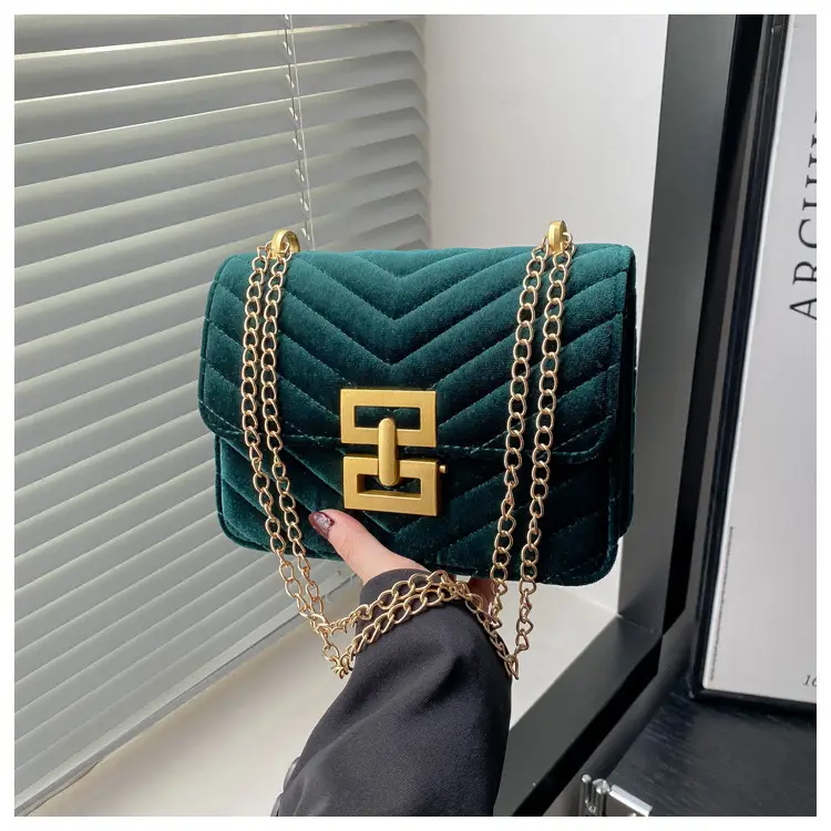 2025 Spring Small Square Bag Women Plaid Embroidery Chain — feature 20