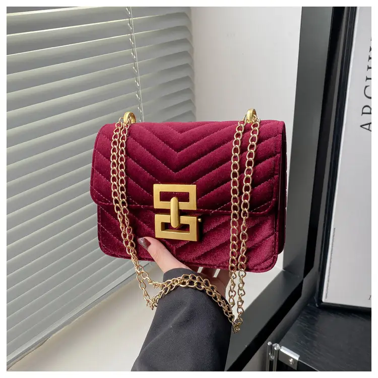 2025 Spring Small Square Bag Women Plaid Embroidery Chain — feature 21
