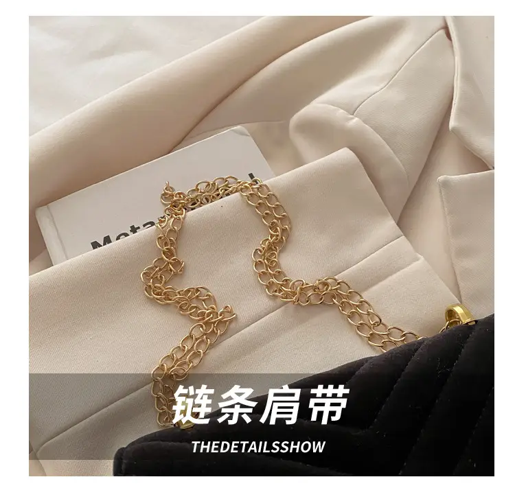 2025 Spring Small Square Bag Women Plaid Embroidery Chain — feature 3