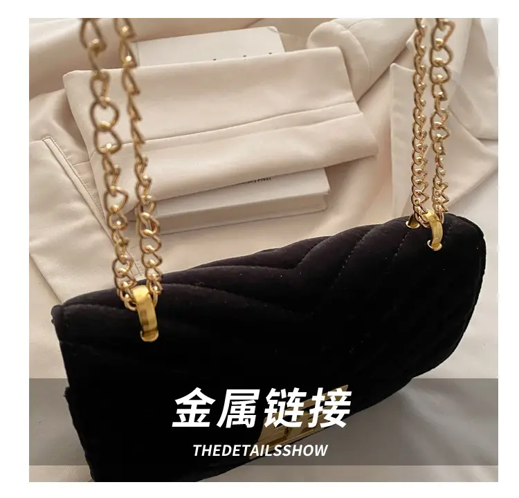 2025 Spring Small Square Bag Women Plaid Embroidery Chain — feature 4