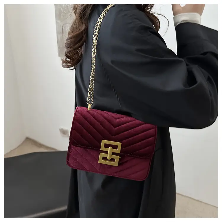 2025 Spring Small Square Bag Women Plaid Embroidery Chain — feature 7