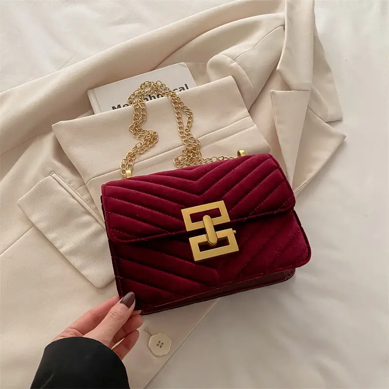 2025 Spring Small Square Bag Women Plaid Embroidery Chain - Image 5