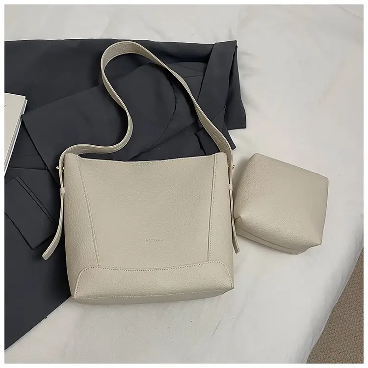 Women's 2-Piece Cream White Tote & Shoulder Bag Set — feature 48