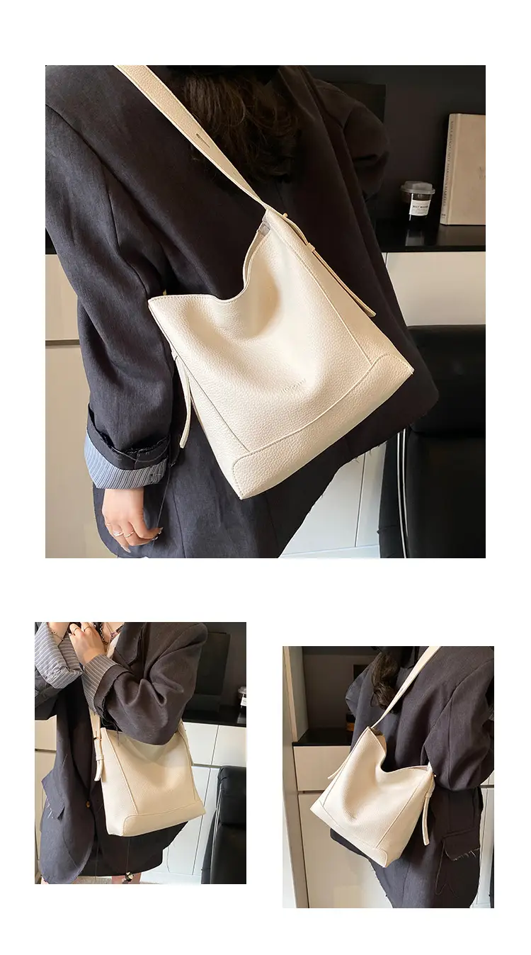 Women's 2-Piece Cream White Tote & Shoulder Bag Set — feature 5