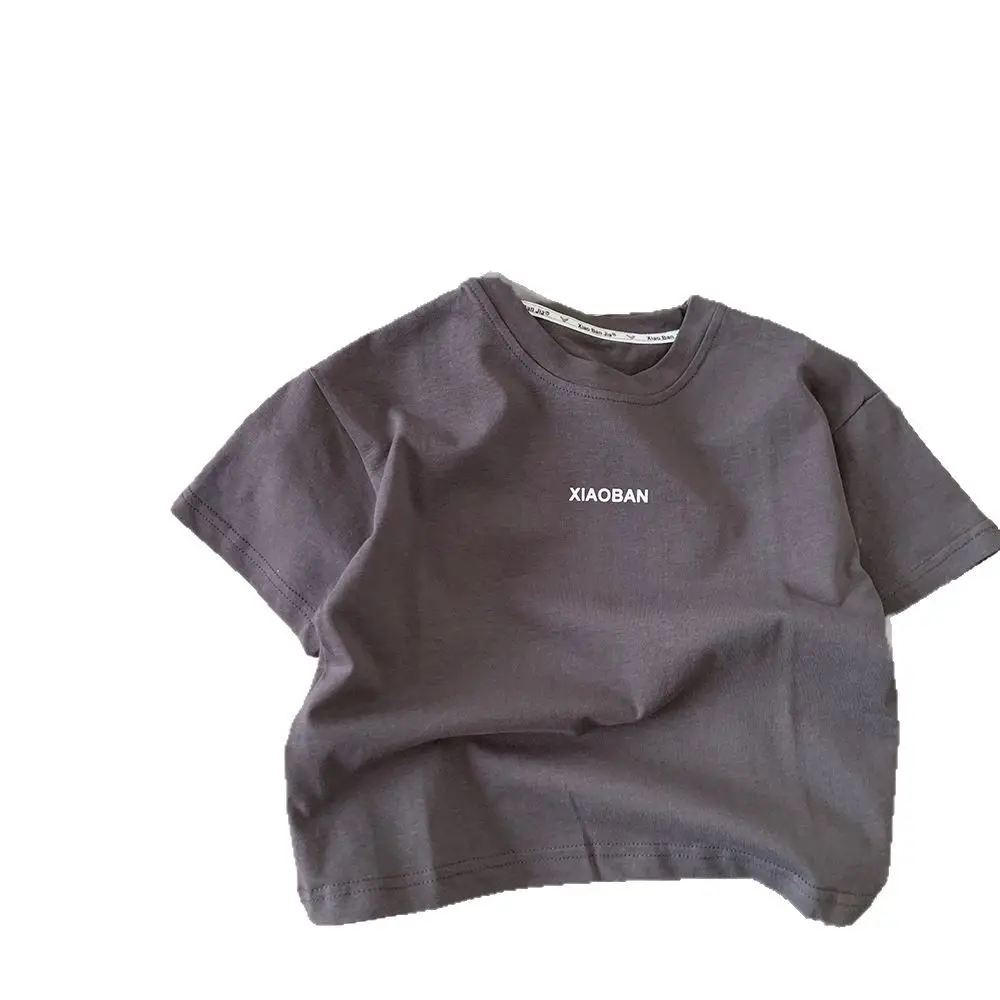 Children Grey Cotton T-Shirt Boys Summer 2025 - Image 7