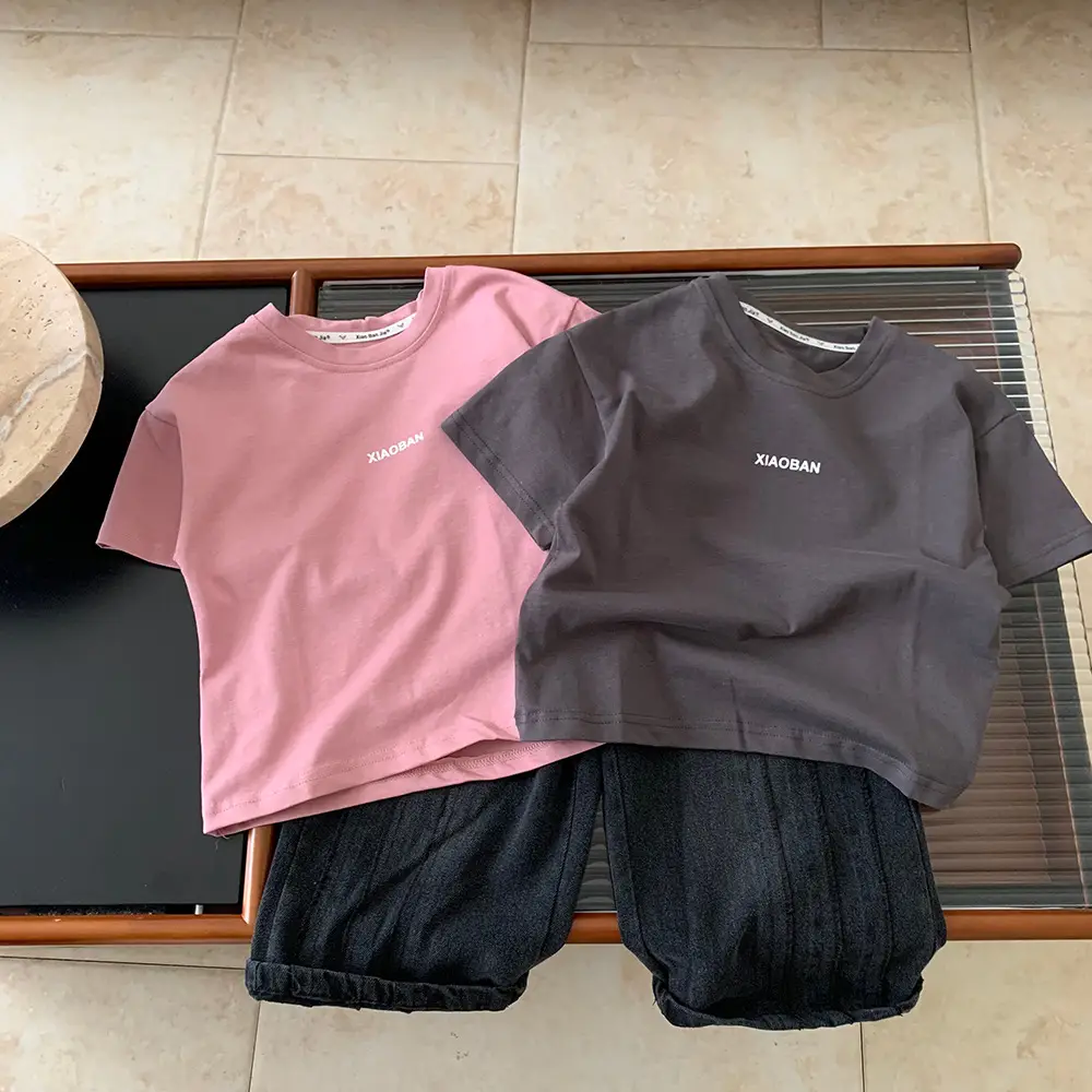 Children Grey Cotton T-Shirt Boys Summer 2025 — feature 2