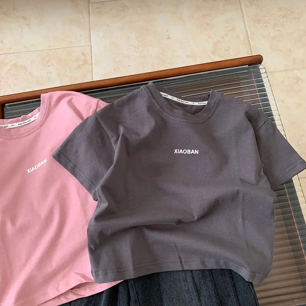 Children Grey Cotton T-Shirt Boys Summer 2025 — feature 3