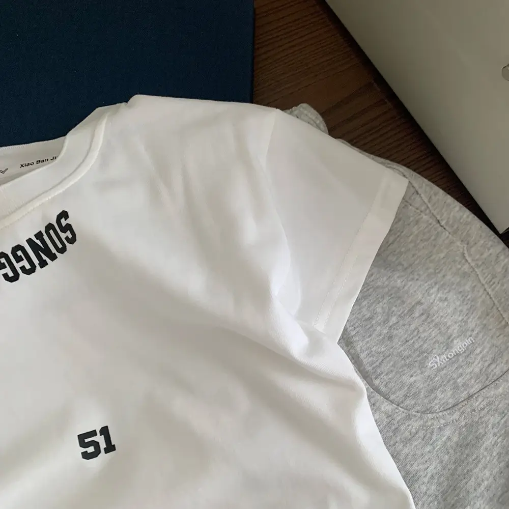 White Letter Printed Cotton T-Shirt for Boys Girls 2025 — feature 6