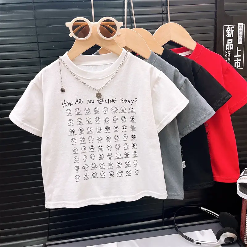 Children's White Graphic T-Shirt Short Sleeve Summer 2025 - Image 7