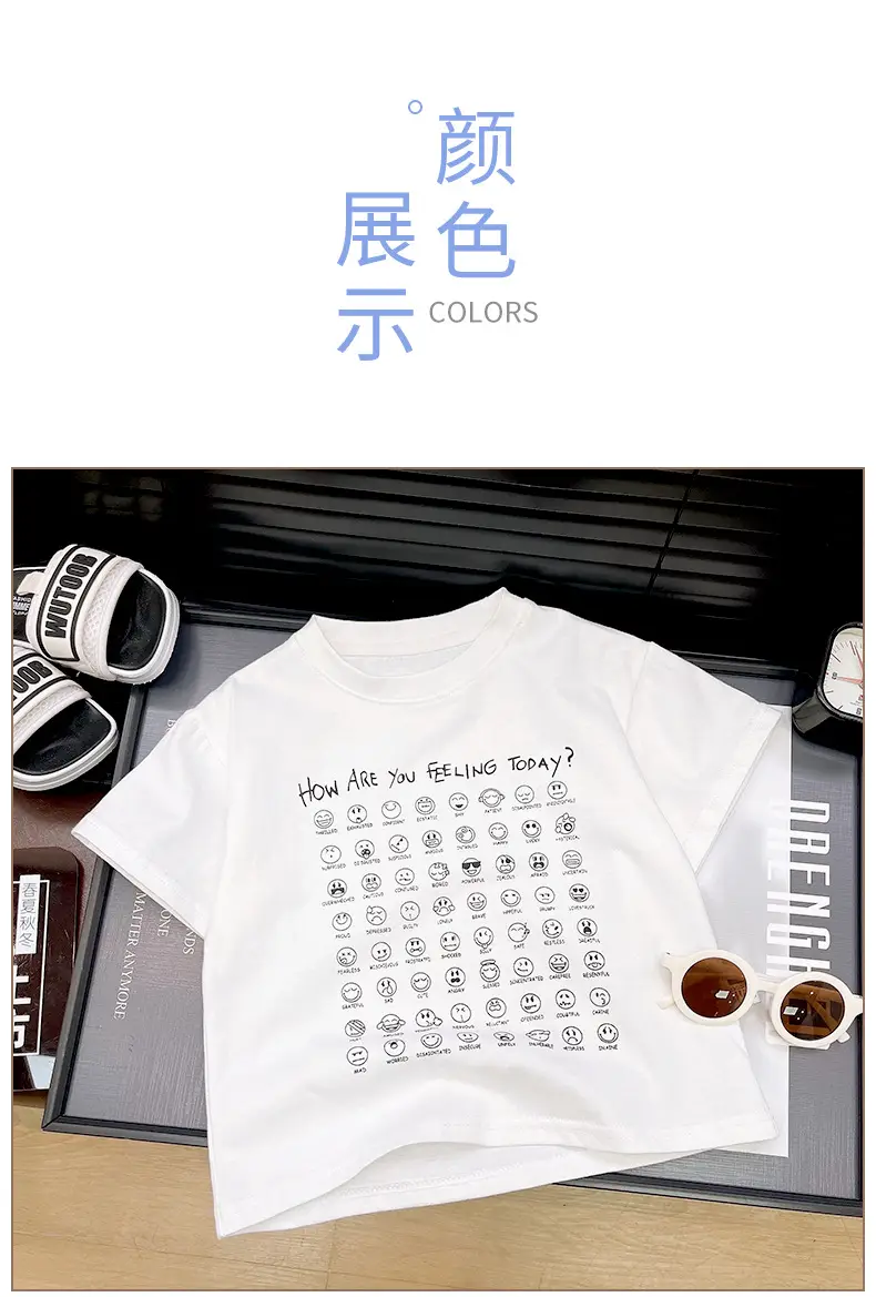 Children's White Graphic T-Shirt Short Sleeve Summer 2025 â feature 6