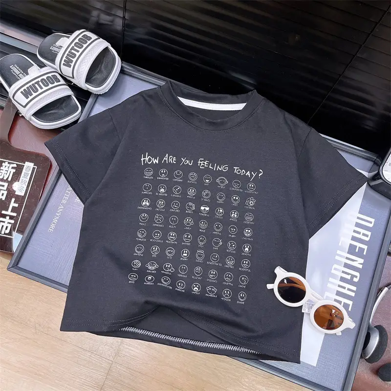 Children's White Graphic T-Shirt Short Sleeve Summer 2025 - Image 2