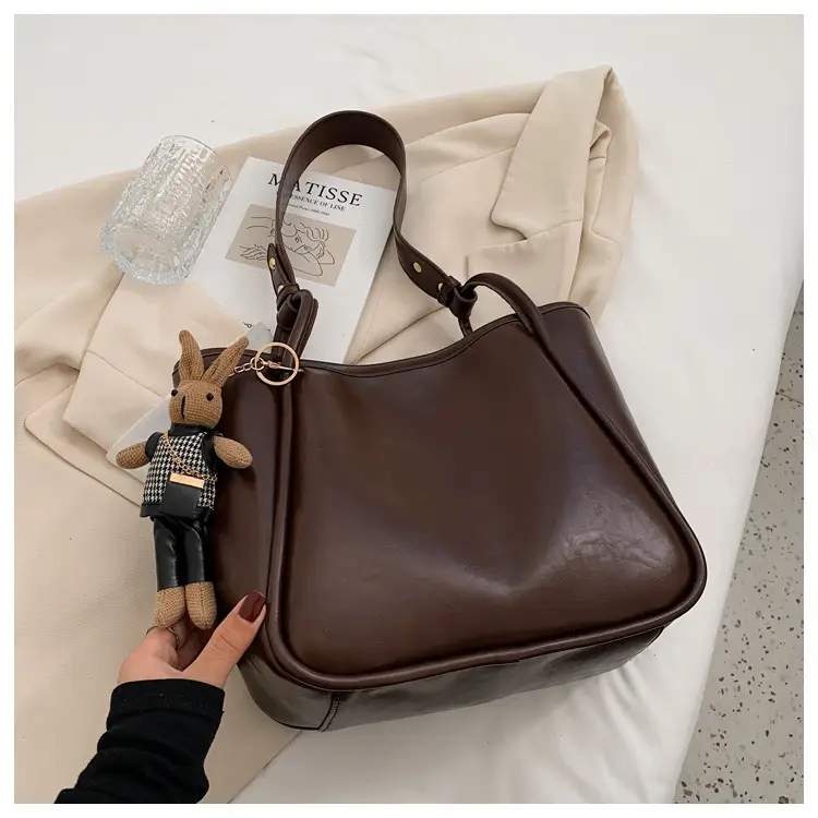 Brown Leather Cross-Body Tote Bag for Women — feature 17