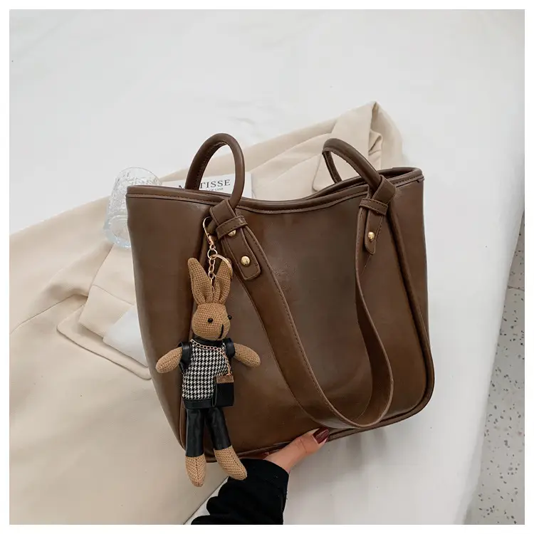 Brown Leather Cross-Body Tote Bag for Women — feature 19