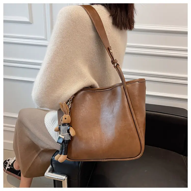 Brown Leather Cross-Body Tote Bag for Women — feature 24