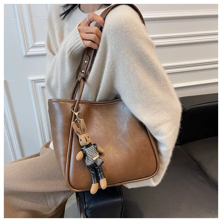 Brown Leather Cross-Body Tote Bag for Women — feature 25