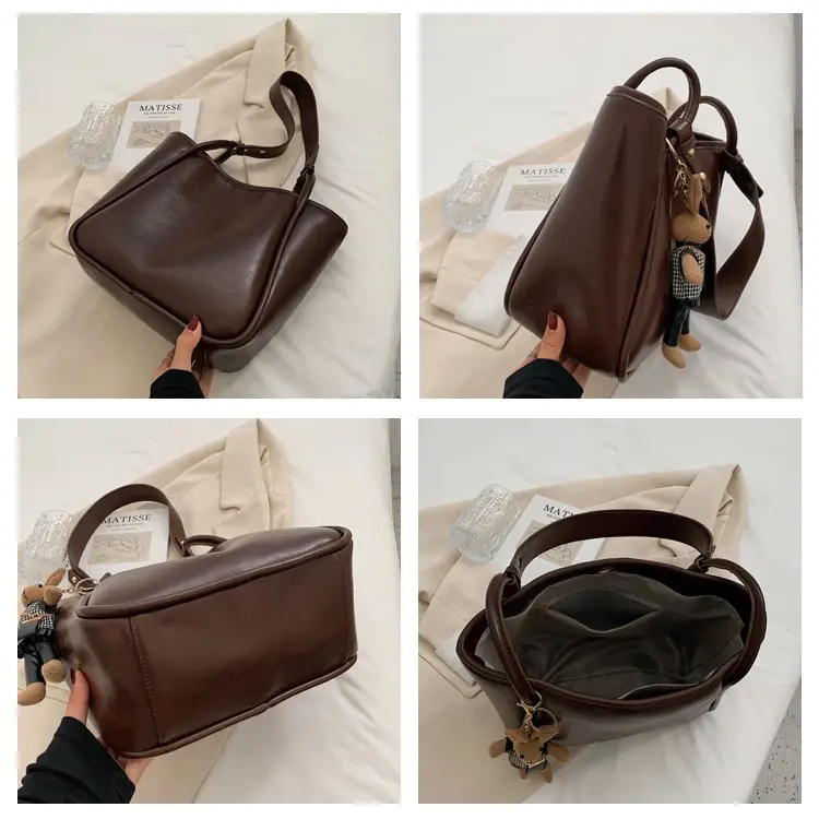 Brown Leather Cross-Body Tote Bag for Women — feature 8