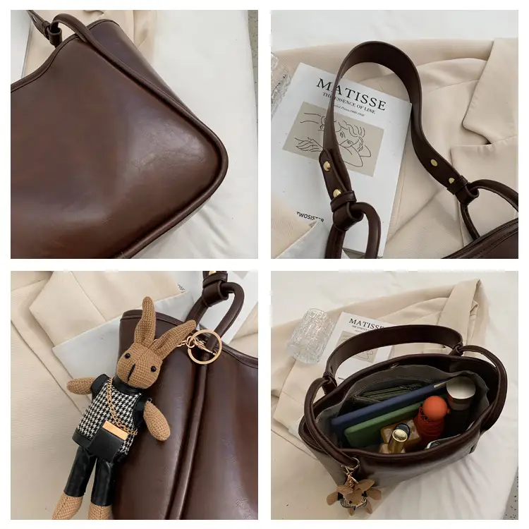 Brown Leather Cross-Body Tote Bag for Women — feature 9